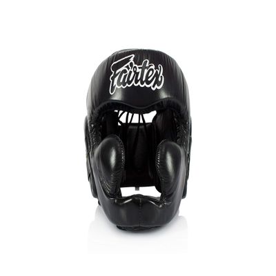 Fairtex HG13L Muay Thai Headgear, Protective Sparring Guard Enhanced Vision