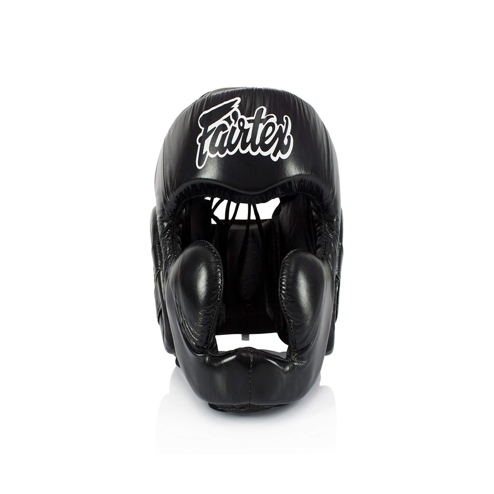 Fairtex HG13L Muay Thai Headgear, Protective Sparring Guard Enhanced Vision