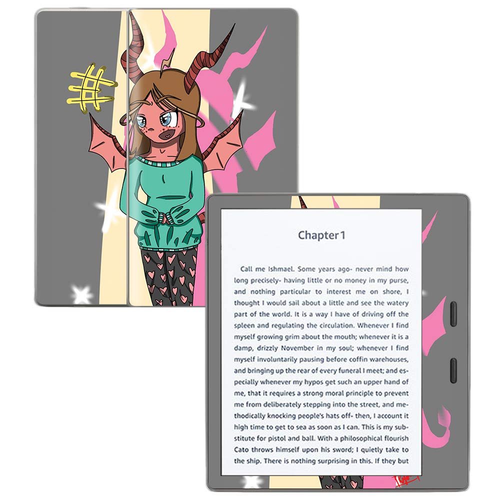MightySkins Skin Compatible with Amazon Kindle Oasis 7" (9th Gen) - Demon Child | Protective, Durable, and Unique Vinyl Decal wrap Cover | Easy to Apply, Remove, and Change Styles | Made in The USA
