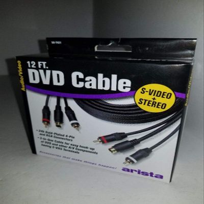 12 Foot DVD S-Video Cable + RCA Stereo W/ 24K Gold CONNECTORS Q19