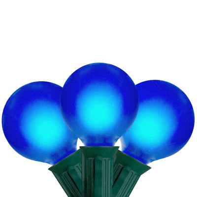 Northlight G50 Globe Satin Finish Christmas String Lights - Blue - 13.75' Green Wire - 15ct
