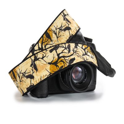 Camera Strap, Brown and Gold Birds
