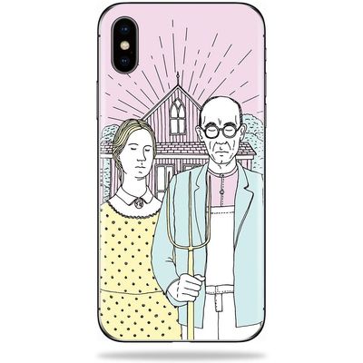 MightySkins Skin Compatible with Apple iPhone Xs Max - American Gothic Pop | Protective, Durable, and Unique Vinyl Decal wrap Cover | Easy to Apply, Remove, and Change Styles | Made in The USA