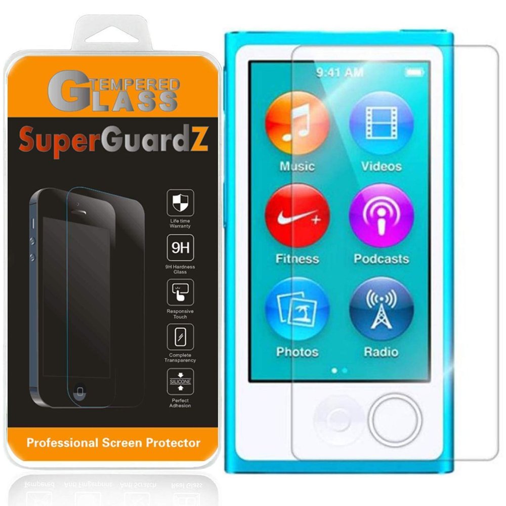 [3-Pack] for iPod Nano 7 (7th Gen) Screen Protector Tempered Glass, SuperGuardZ, 9H, 0.3mm, Anti-Scratch, Anti-Bubble, Anti-Fingerprint [Lifetime Replacement]
