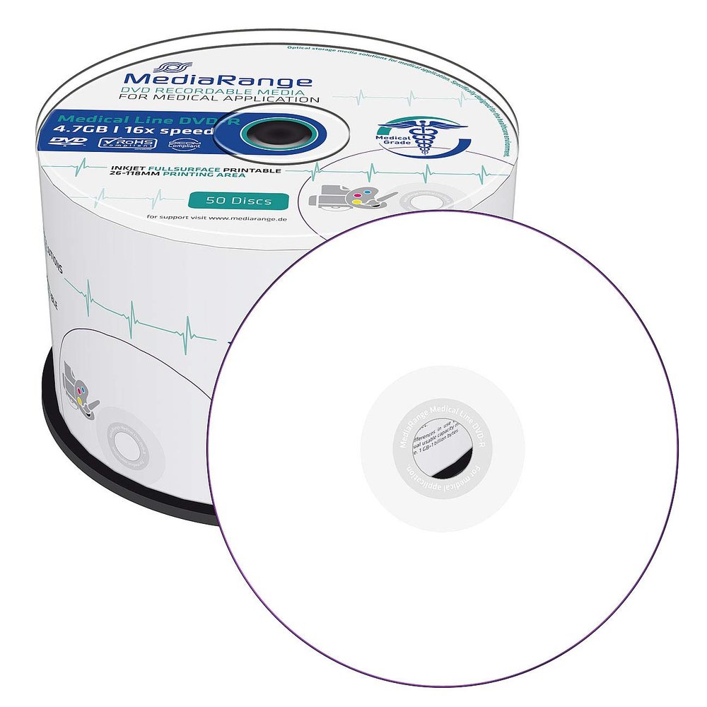 MediaRange Medical Line DVD-R 4.7GB 16x Full Surface Printable 50 Spindle