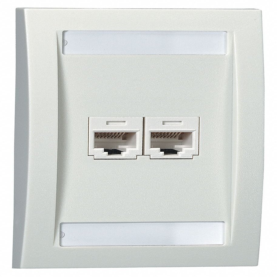 PANDUIT Electric Ivory Wall Plate, Plastic, Number of Gangs: 1, Cable Type: Single Gang