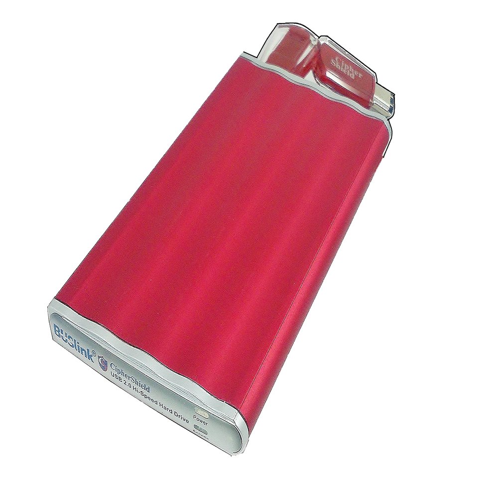 BUSlink CipherShield 128-bit AES USB 2.0 Hardware Encrypted External Portable Slim SSD Drive (1TB)