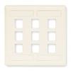 Hubbell Premise Wiring Office White Wall Plate, Plastic, Number of Gangs: 2, Cable Type: Flush Mount view 1