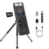 64GB Digital Voice Activated Recorder for Lectures&Meetings,Phone Connected via OTG,4640 Hours Audio Recorder with Tripod Stand,Recording Device with Playback,MP3 Player,Password,Variable Speed view 1