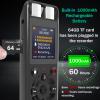 64GB Digital Voice Activated Recorder for Lectures&Meetings,Phone Connected via OTG,4640 Hours Audio Recorder with Tripod Stand,Recording Device with Playback,MP3 Player,Password,Variable Speed view 3