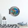 18 inch Port Scape Coral Reef Hawksbill Sea Turtle Porthole Silver Window Wall Decal Vinyl Sticker Ocean Fish Under Water Sea Life Beach Kids Room Decor view 2