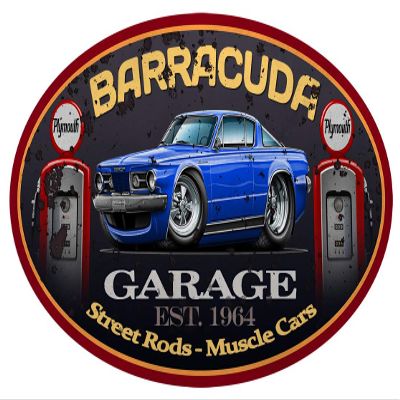 1964 1965 1966 Plymouth Barracuda Classic Car-toon Wall Art Graphic Decal Sticker (3 Foot)