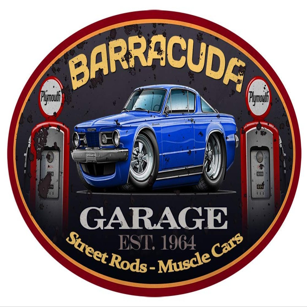 1964 1965 1966 Plymouth Barracuda Classic Car-toon Wall Art Graphic Decal Sticker (3 Foot)