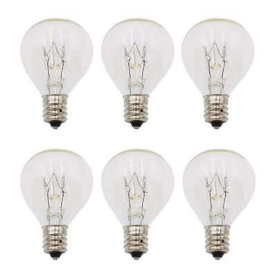 Snnalosses 20 Watt Wax Melt Warmer Light Bulbs for Scentsy Mid-Size Wax Warmer and Candle Warmers,120 Volt/E12 Clear Light Bulbs,Warmwhite,Long Last Lifespan,6Packs