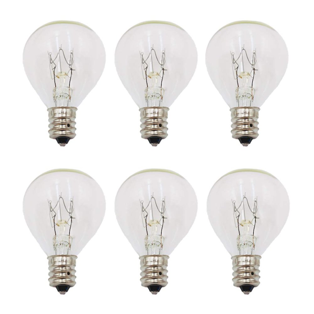 Snnalosses 20 Watt Wax Melt Warmer Light Bulbs for Scentsy Mid-Size Wax Warmer and Candle Warmers,120 Volt/E12 Clear Light Bulbs,Warmwhite,Long Last Lifespan,6Packs