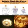 Snnalosses 20 Watt Wax Melt Warmer Light Bulbs for Scentsy Mid-Size Wax Warmer and Candle Warmers,120 Volt/E12 Clear Light Bulbs,Warmwhite,Long Last Lifespan,6Packs view 4