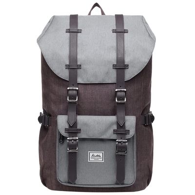 KAUKKO Laptop Backpack Travel Outdoor Weekend Bag Carry on Daypack Stylish and Durable Rucksack Hiking Backpack Fits 15.6"(5-4-GREYCOFFEE)