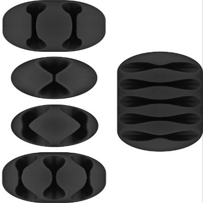 goobay 70683 Storage and Fixing Cables Set of 5 Black
