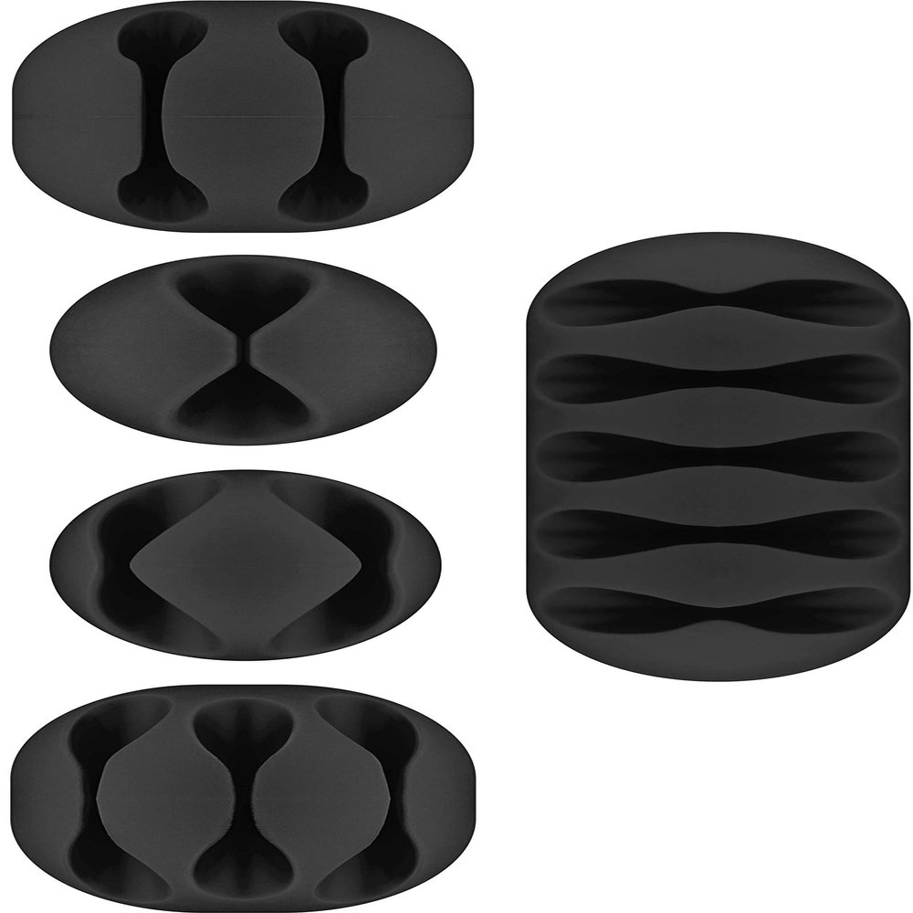 goobay 70683 Storage and Fixing Cables Set of 5 Black