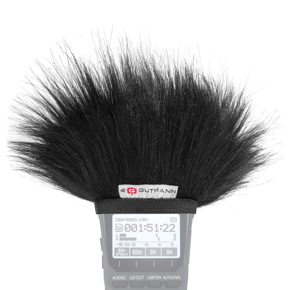 Gutmann Fur Microphone Windshield Windscreen for Zoom H1 / H1n Premium Edition Black with Inner Lining