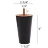 WEICHUAN Round Solid Wood Sofa Couch Chair Ottoman Loveseat Dresser Cabinet Bed Wooden Furniture Legs Replacement(4" Set of 4 Dark Brown) view 2