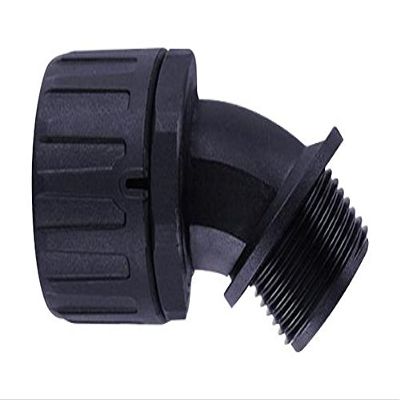 HELLERMANNTYTON 166-90095 Conduit Connector, HelaGuard, 45 Degree, 3/4", Nylon 6.6 (Polyamide 6.6), Black, 73 mm, IP66