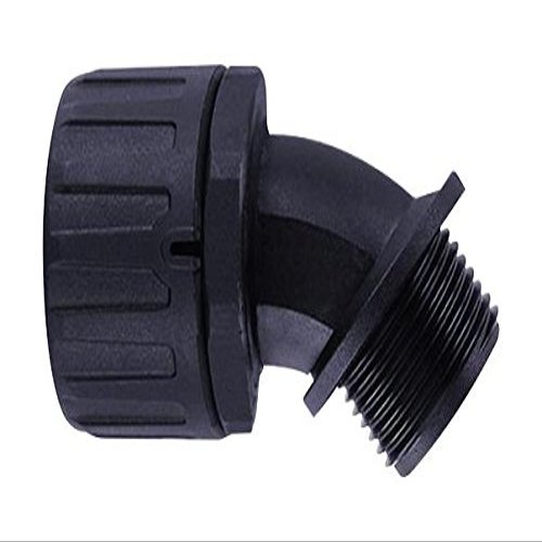 HELLERMANNTYTON 166-90095 Conduit Connector, HelaGuard, 45 Degree, 3/4", Nylon 6.6 (Polyamide 6.6), Black, 73 mm, IP66