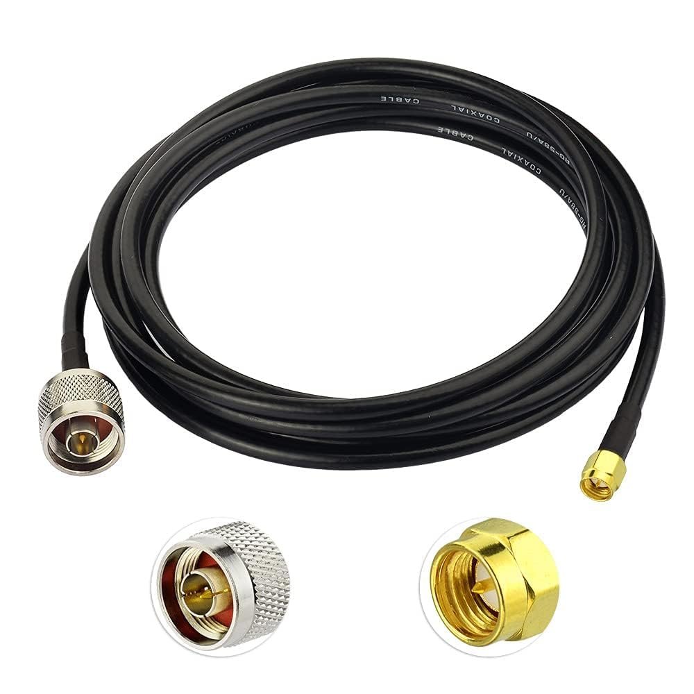 Superbat Type N to SMA Cable Low Loss N Male to SMA Male with Weatherproof Connectors RG58 Cable12feet,3.5M 50 ohm for Celling Antenna ADS-B Receiver etc.