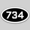DHDM 734 Area Code Sticker Michigan Ann Arbor Canton Garden City City Pride Love | 5-Inches by 3-Inches | Premium Quality Vinyl UV Resistant Laminate PD2519 view 1