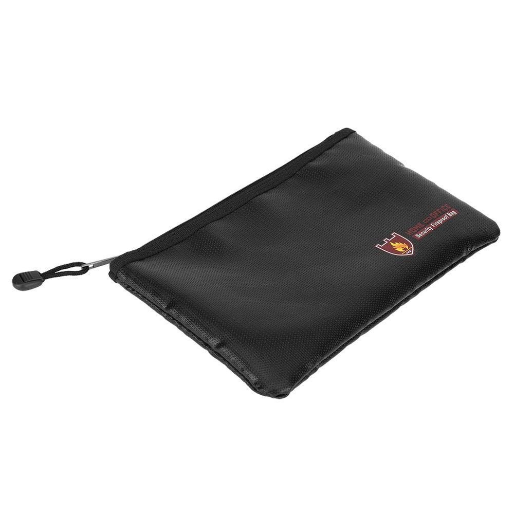 Document Bag Wallet Briefcase Fire-Resistant Fire Zipper A4 Portable for Home Office Use Passport Money Certificates Laptop (11.4 x 7.9in)