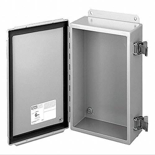 Hoffman 8"H x 6"W x 4"D Metallic Enclosure, Gray, Knockouts: No, Screws Closure Method