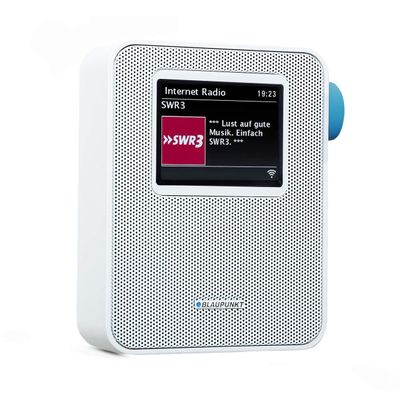 BLAUPUNKT PIB 100 Socket Internet Radio Receiver WiFi, Wide Colour Display, Digital Radio Socket, Bluetooth, Alarm Clock, Small Socket Radio, Dimmable, Station Memory, Sleep Timer, White