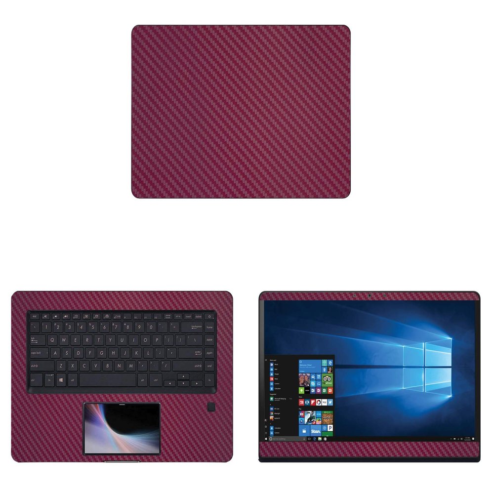 Decalrus - Protective Decal for Asus ZenBook Pro UX580GD (15.6" Screen) Laptop Wine Carbon Fiber Skin case Cover wrap CFasusZenbkPro15_UX580Wine