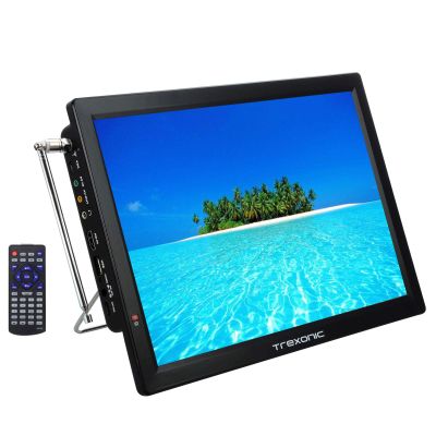 Trexonic Portable Rechargeable 14 Inch 720p LED TV with HDMI, SD/MMC, USB, VGA, AV in/Out and Built-in Digital Tuner