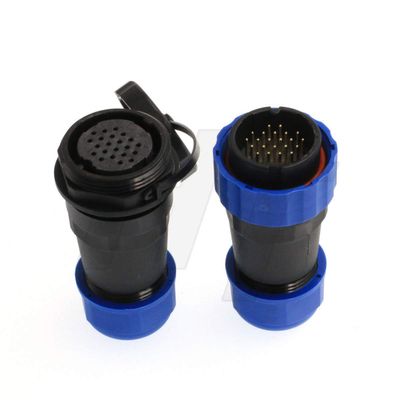 HangTon HE29 Outdoor Waterproof Electrical Circular Connector Threaded Cable Plug for LED/Power/Lighting Equipment (22 pin)