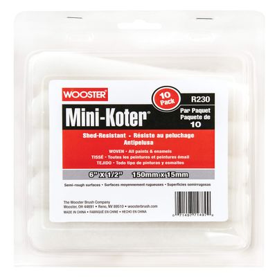 Wooster R230-6 Mini-Koter Woven, 1/2" Nap 6-Inch, 10-Pack