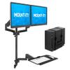 Mount-It! Wall Mount Workstation with Dual Monitor Mount, Keyboard Tray and CPU Holder, Height Adjustable Full Motion Arms, Fits Two 32 Inch Computer Screens view 1