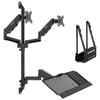Mount-It! Wall Mount Workstation with Dual Monitor Mount, Keyboard Tray and CPU Holder, Height Adjustable Full Motion Arms, Fits Two 32 Inch Computer Screens view 2