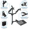 Mount-It! Wall Mount Workstation with Dual Monitor Mount, Keyboard Tray and CPU Holder, Height Adjustable Full Motion Arms, Fits Two 32 Inch Computer Screens view 4