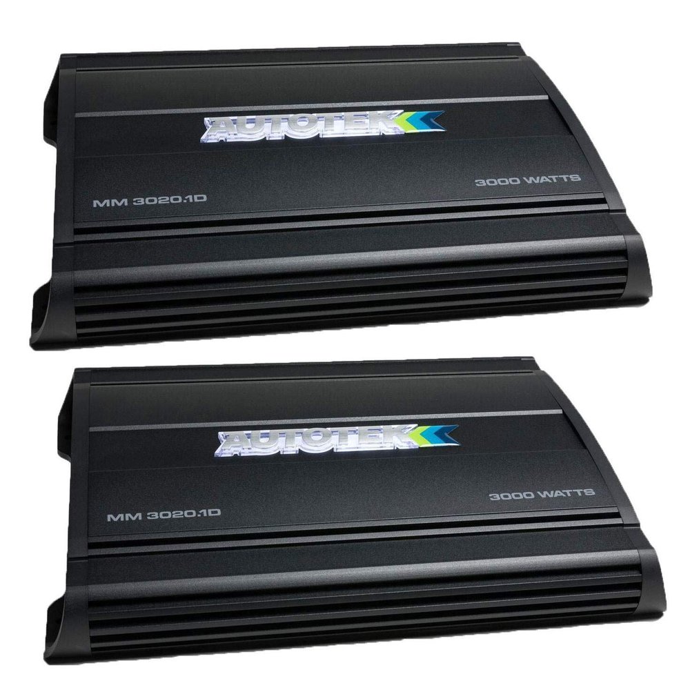 Autotek MM3020.1D Mean Machine 3000-Watt 1-Ohm Mono Amp w/Remote (2 Pack)