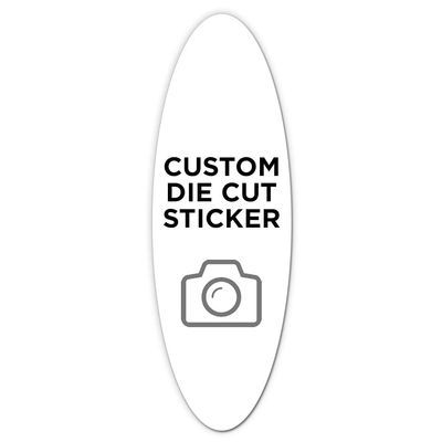 125 Oval Custom Die Cut Stickers 2" x 6" for Laptops, Windows, Cell Phones, Cars. Upload Your own Image, Logo, or Design