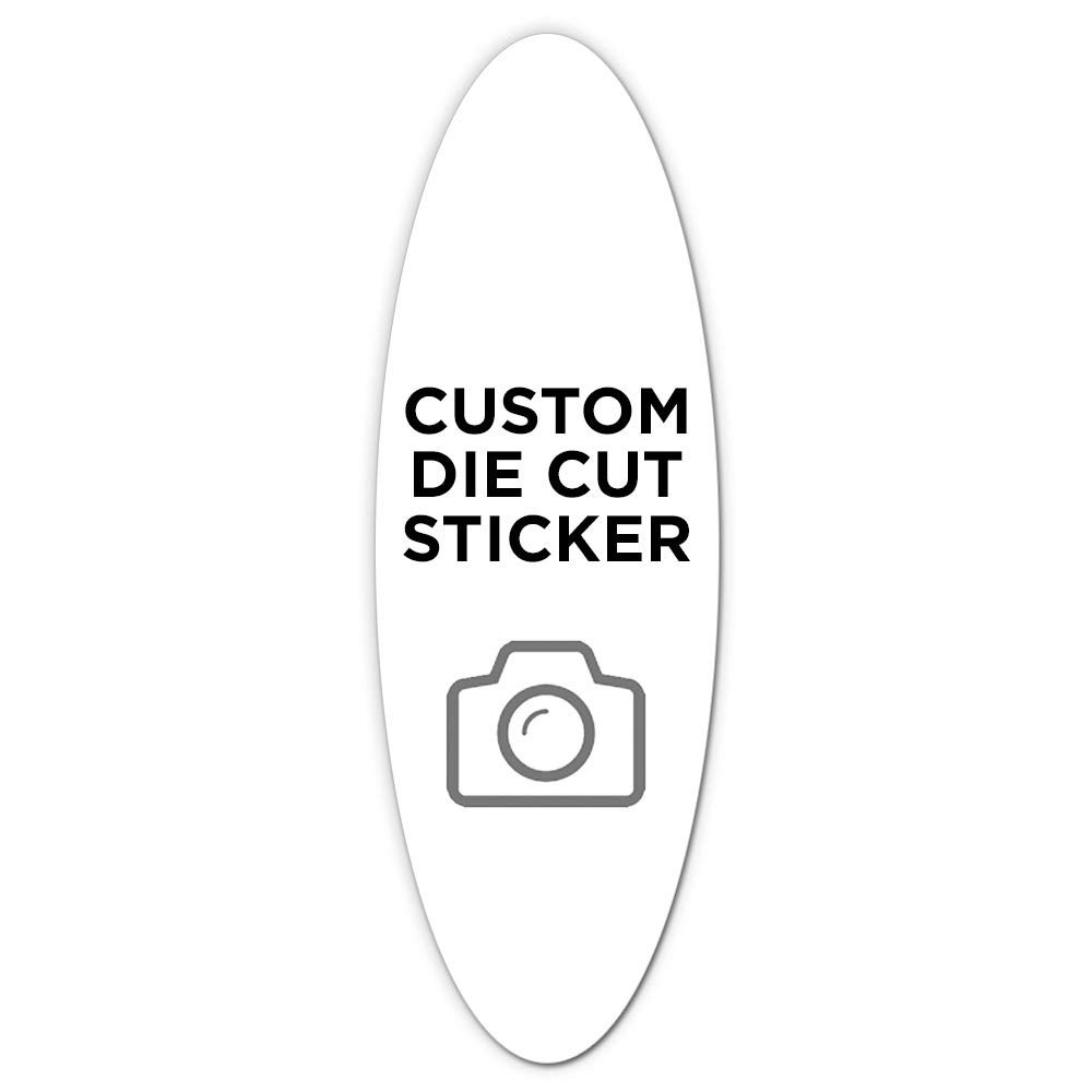 125 Oval Custom Die Cut Stickers 2" x 6" for Laptops, Windows, Cell Phones, Cars. Upload Your own Image, Logo, or Design