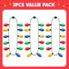 JOYIN 3 PCS Christmas Necklace 12 LED Bulbs LED Light Up Bulb Necklace Christmas Holiday Accessories Party Favors view 2