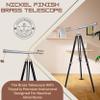Decorative Double Barrel Marine Telescope  Floor Standing Nickel Silver Finish with Black Tripod | Nautical Navy Style Collectible for Home Office Decor view 4