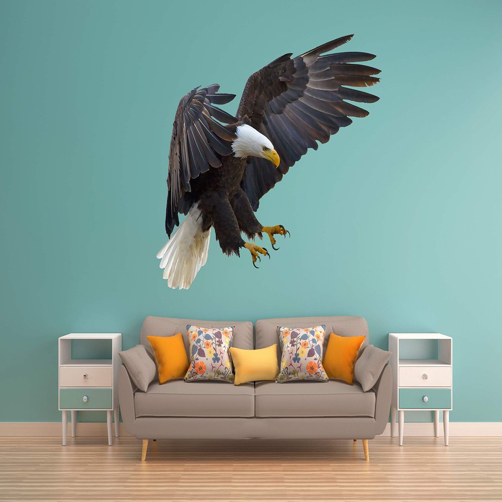 Bald Eagle 1 Wall Decal REPOSITIONABLE (Inside, 18" h x 21.1" w)