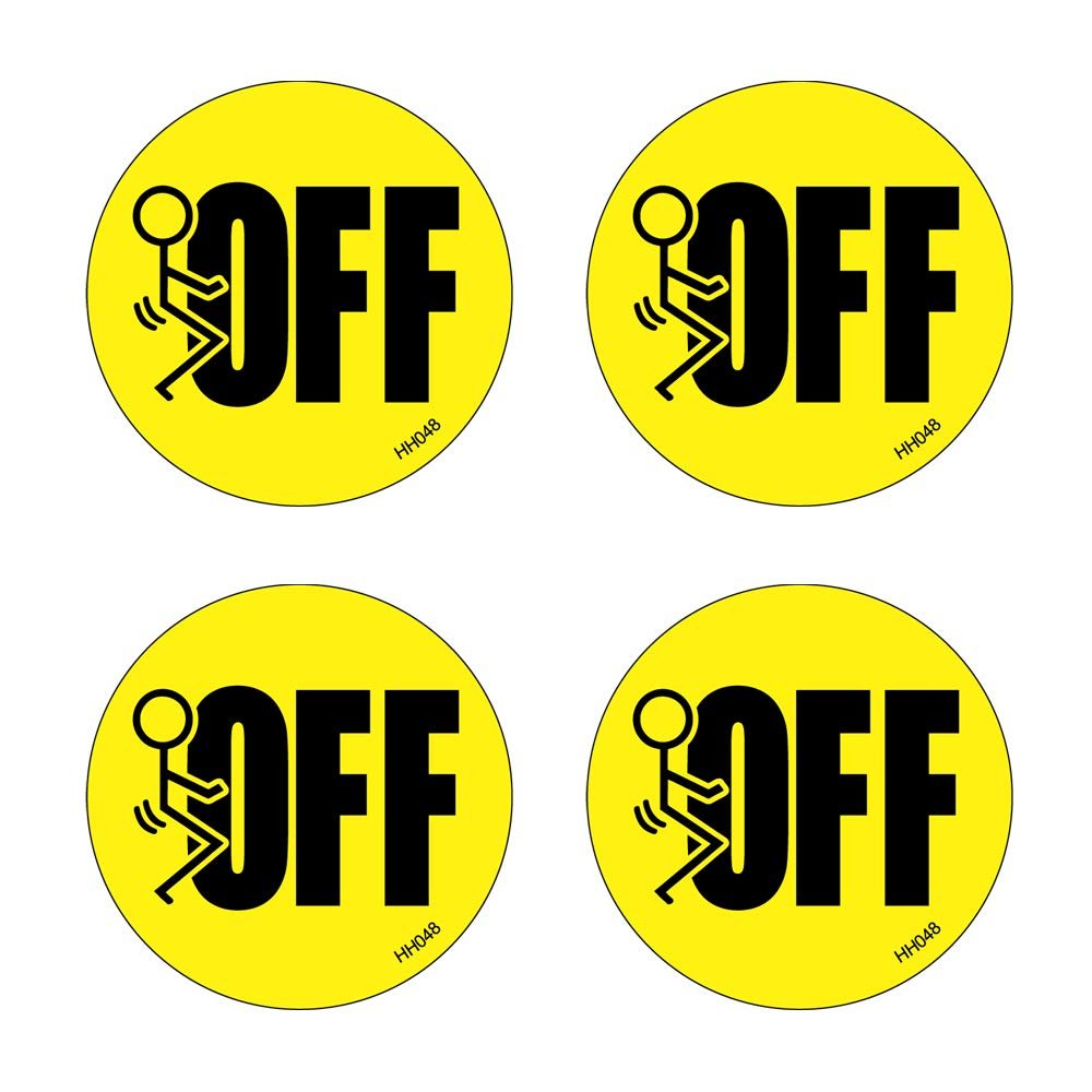 Fuck Off Hard Hat Stickers 4 Pack