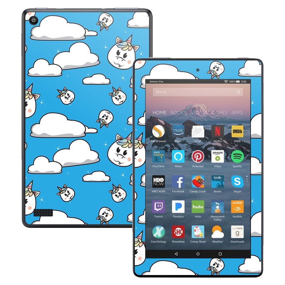 MightySkins Skin Compatible with Amazon Kindle Fire 7 (2017) - Unicorn Clouds | Protective, Durable, and Unique Vinyl Decal wrap Cover | Easy to Apply, Remove, and Change Styles | Made in The USA