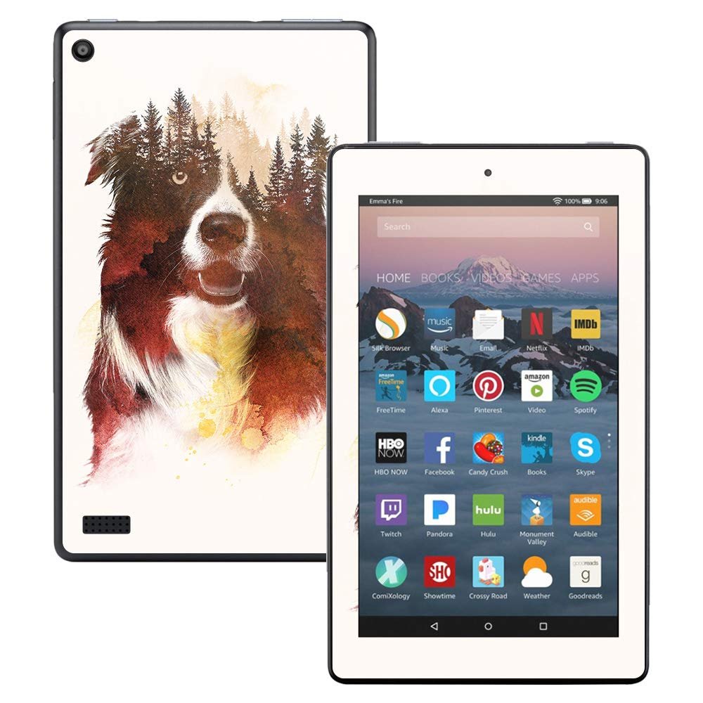 MightySkins Skin Compatible with Amazon Kindle Fire 7 (2017) - One Forest Night | Protective, Durable, and Unique Vinyl Decal wrap Cover | Easy to Apply, Remove, and Change Styles | Made in The USA