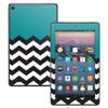MightySkins Skin Compatible with Amazon Kindle Fire 7 (2017) - Teal Chevron | Protective, Durable, and Unique Vinyl Decal wrap Cover | Easy to Apply, Remove, and Change Styles | Made in The USA view 1