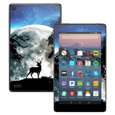 MightySkins Skin Compatible with Amazon Kindle Fire 7 (2017) - Moonlight Deer | Protective, Durable, and Unique Vinyl Decal wrap Cover | Easy to Apply, Remove, and Change Styles | Made in The USA
